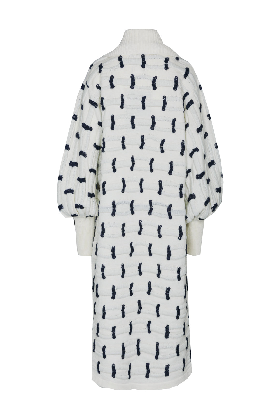 SOPHIE BEIGE LONG KNIT COAT WITH RIBS