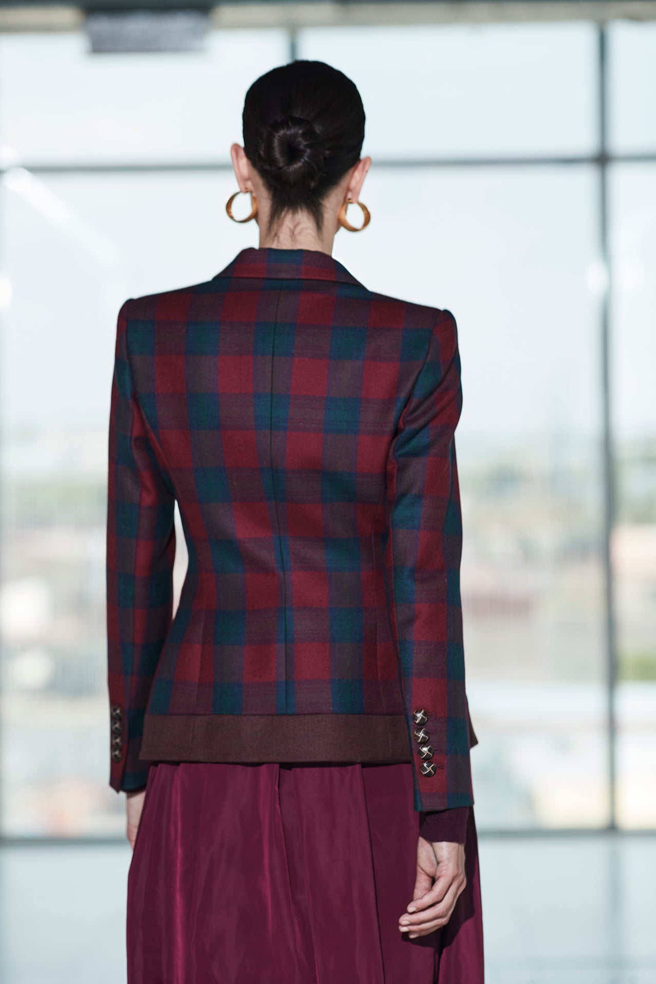 MERLOT CAMERON CLAN CHECK BLAZER