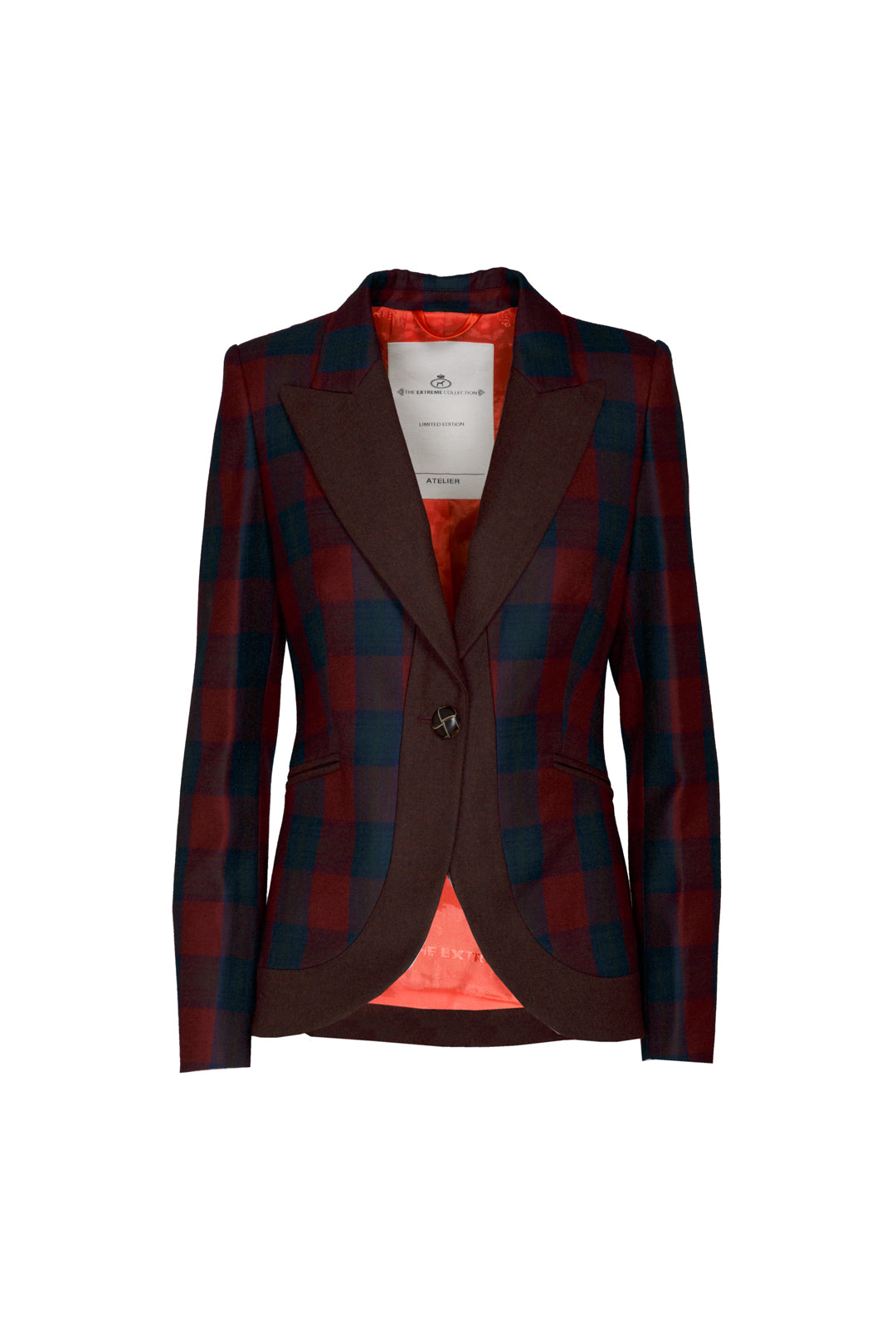 MERLOT CAMERON CLAN CHECK BLAZER