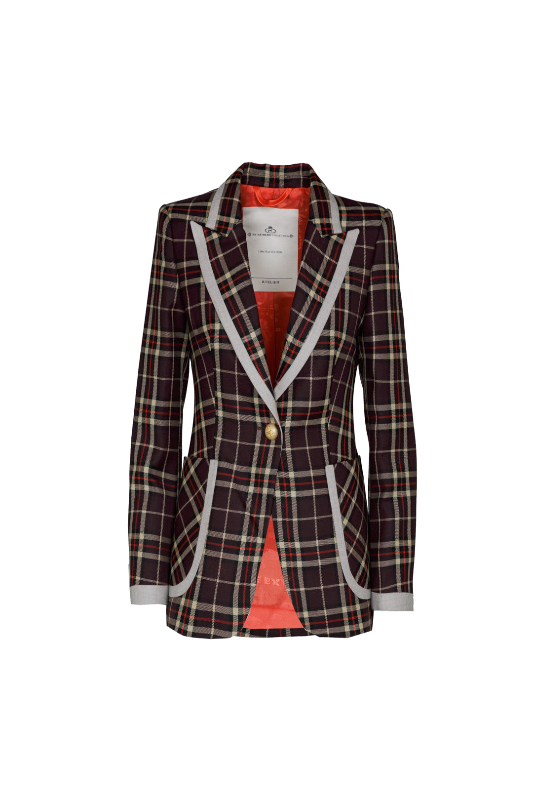 MERLOT BLACKBERRY SCOTTISH CHECK BLAZER