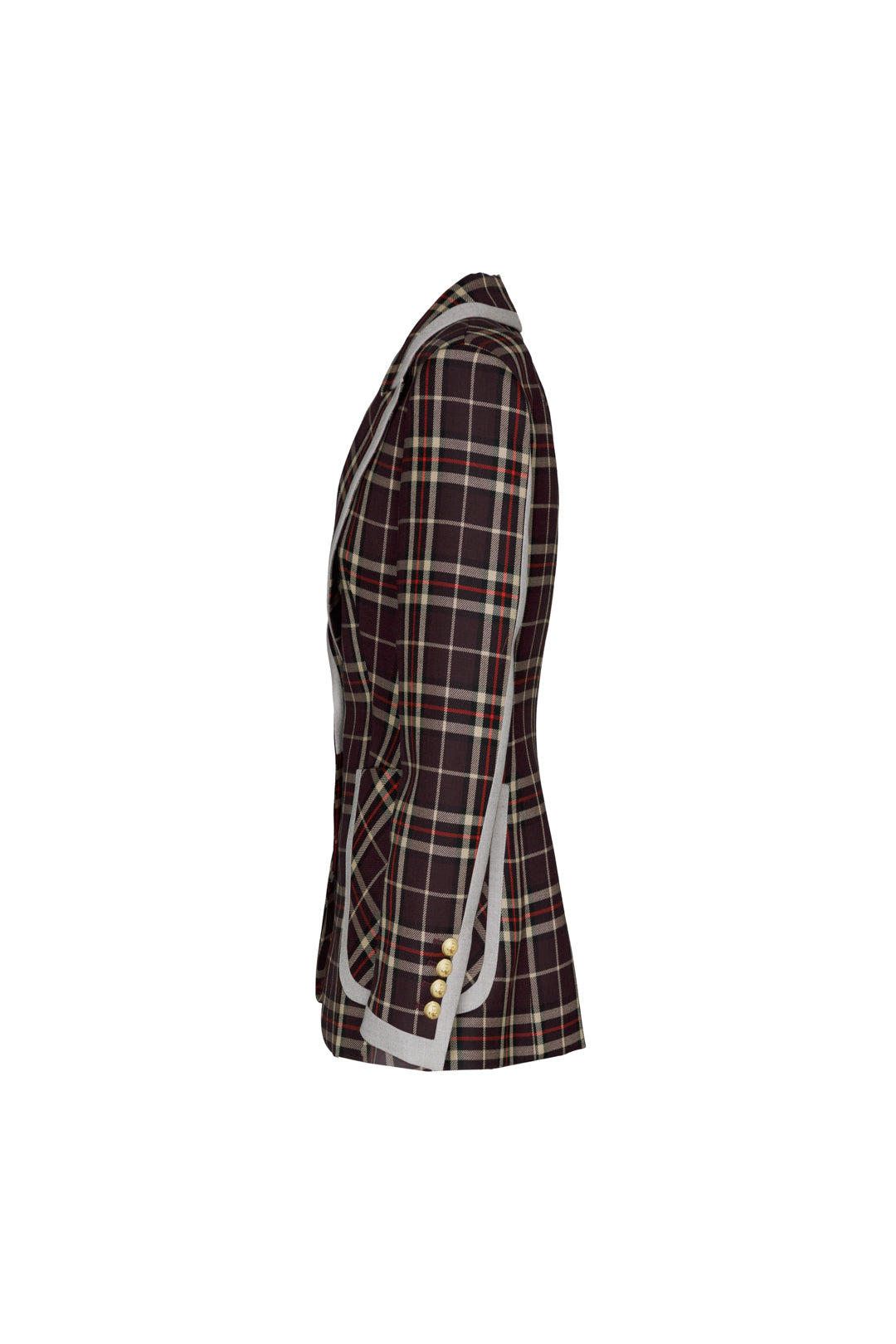 MERLOT BLACKBERRY SCOTTISH CHECK BLAZER