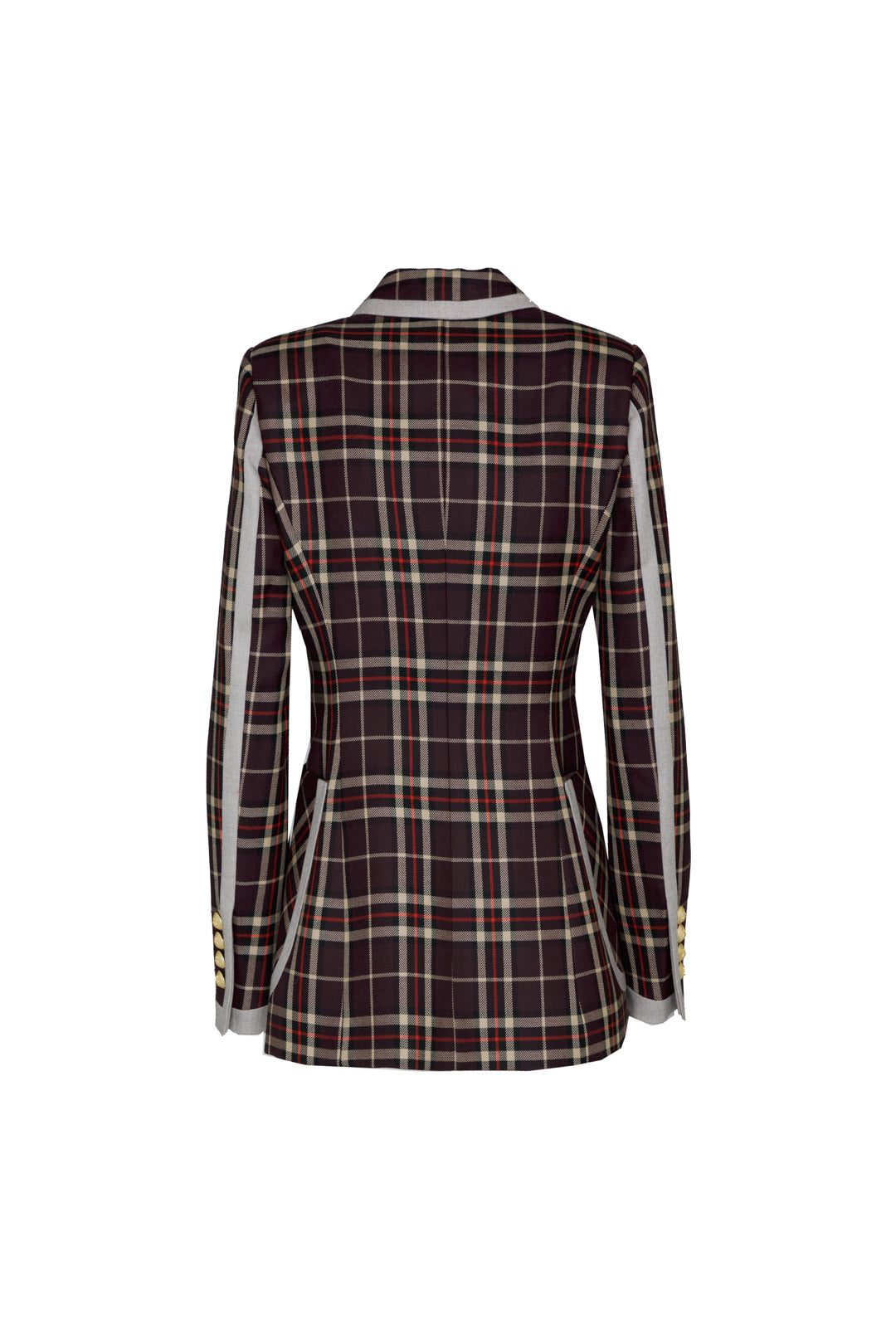 MERLOT BLACKBERRY SCOTTISH CHECK BLAZER