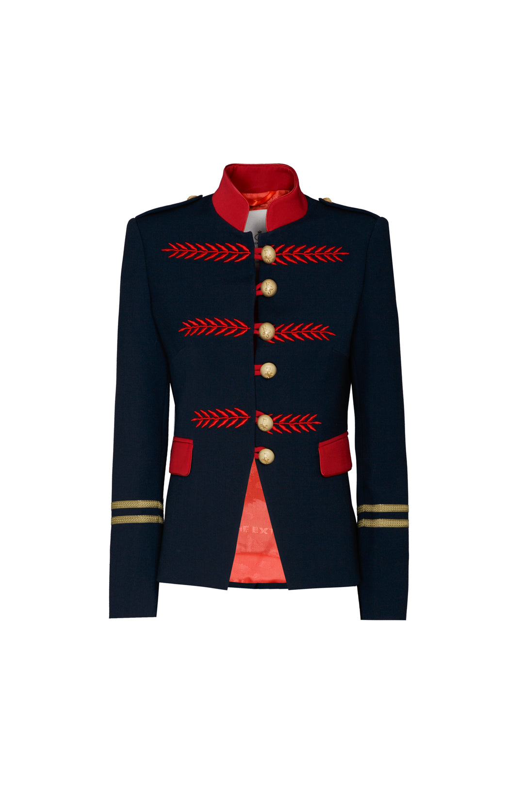 RENATA SCOTTISH NAVY EMBROIDERED BLAZER