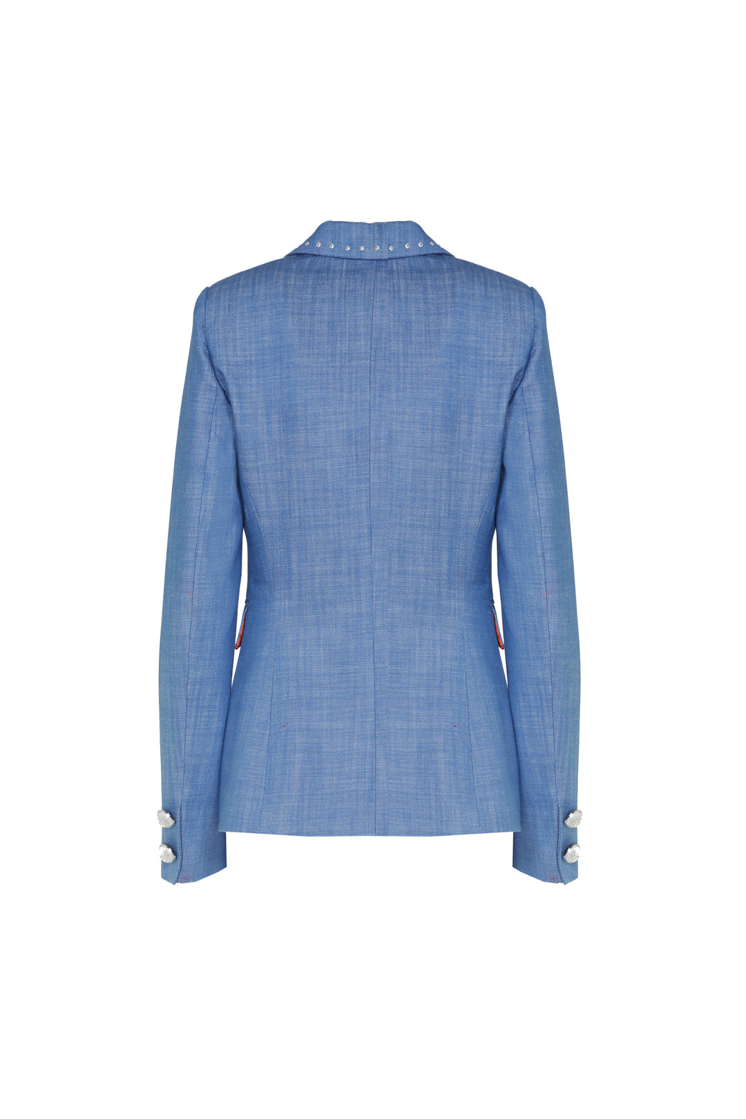 DOMINIQUE STUDDED DENIM BLAZER