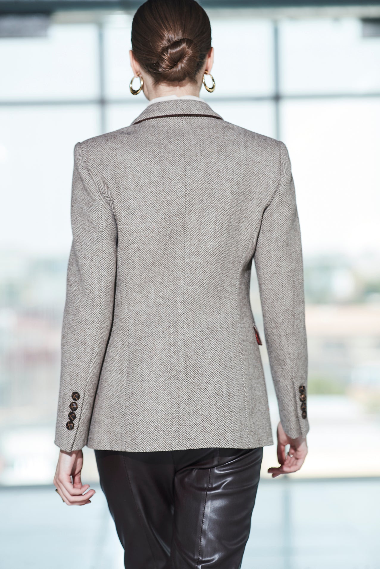JASPER BROWN HERRINGBONE BLAZER