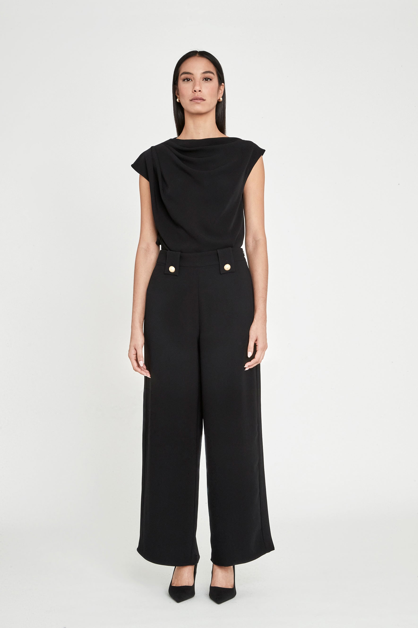 BENEDETTA BLACK ASYMMETRICAL TOP