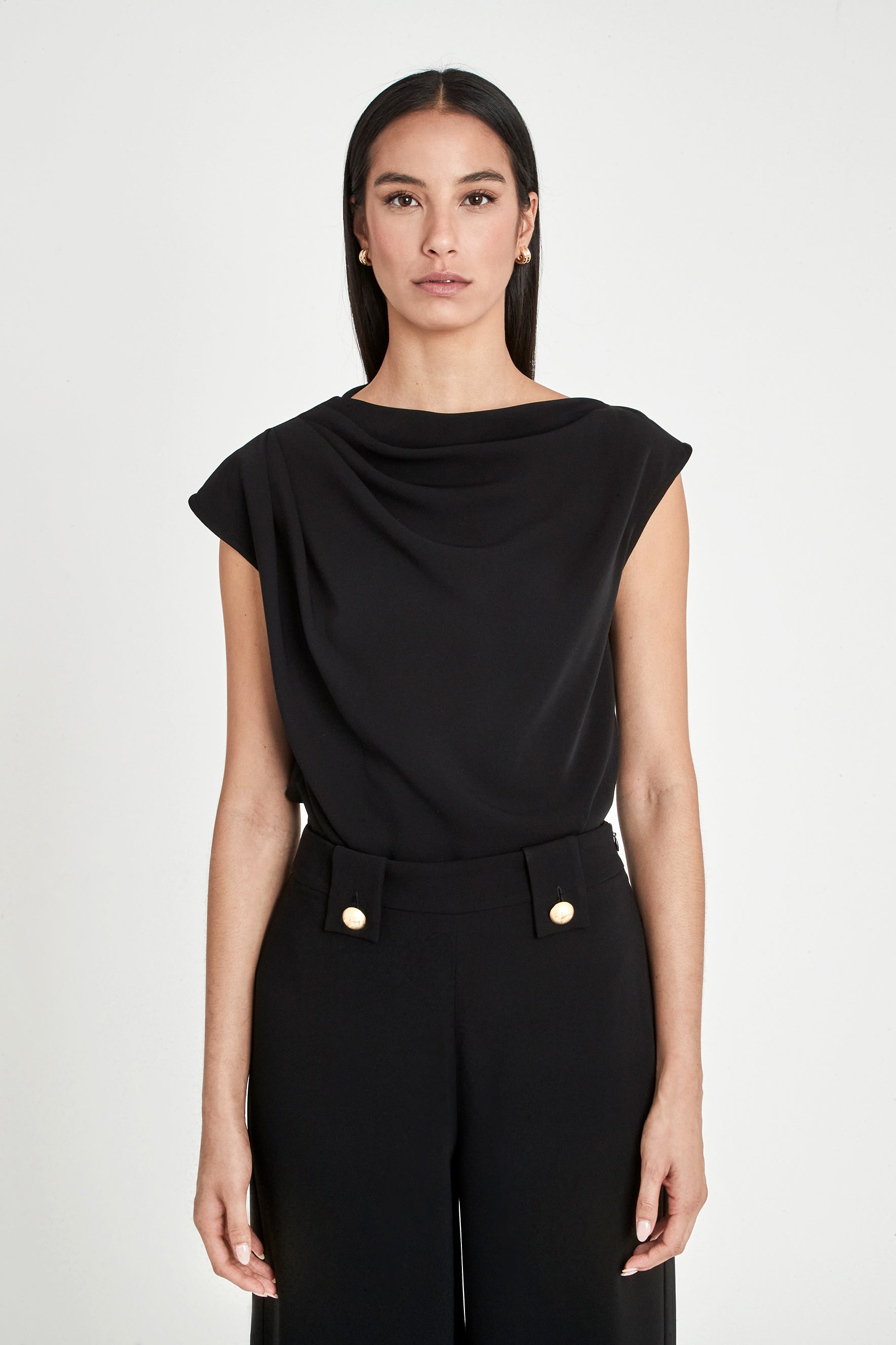 BENEDETTA BLACK ASYMMETRICAL TOP