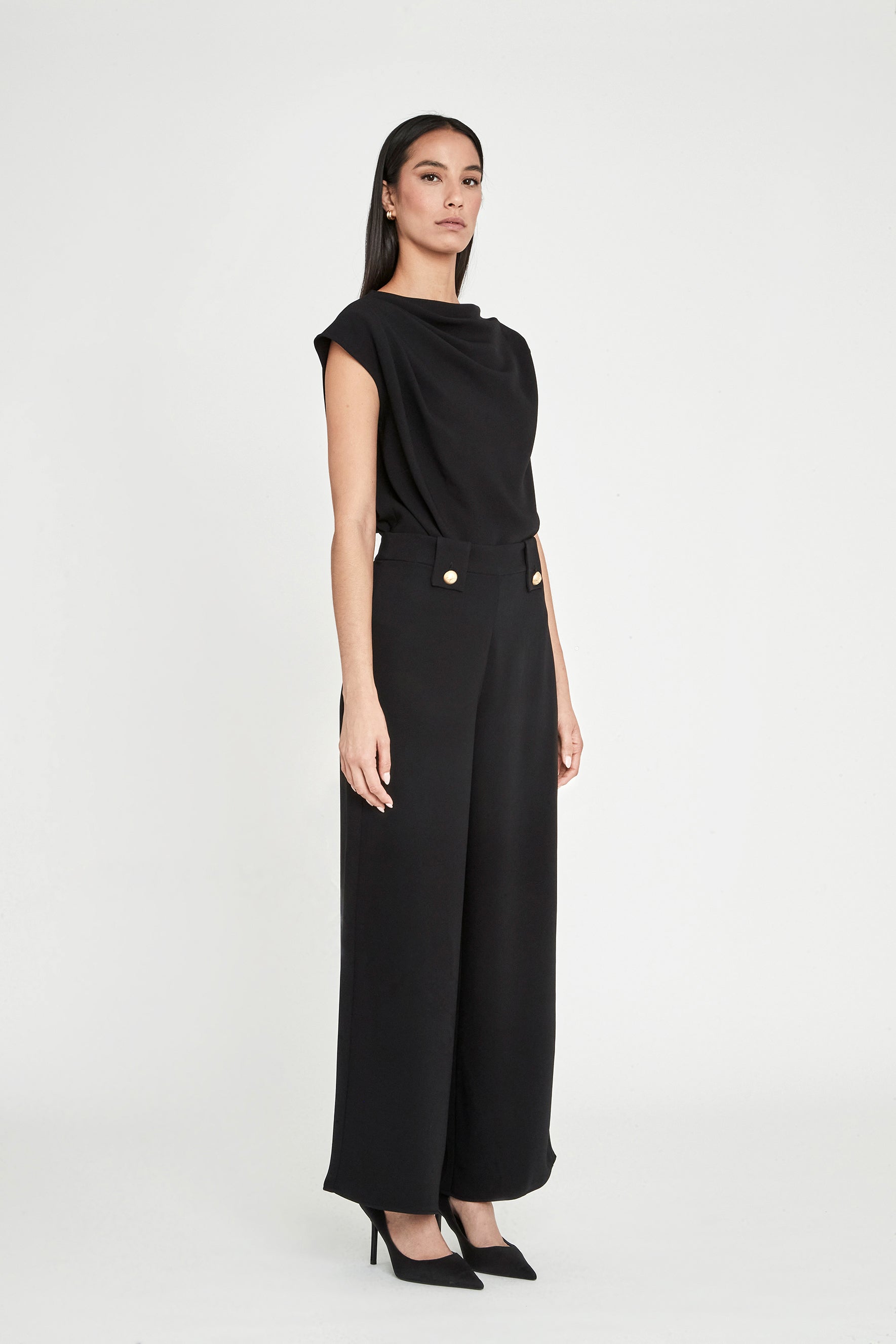 BENEDETTA BLACK ASYMMETRICAL TOP