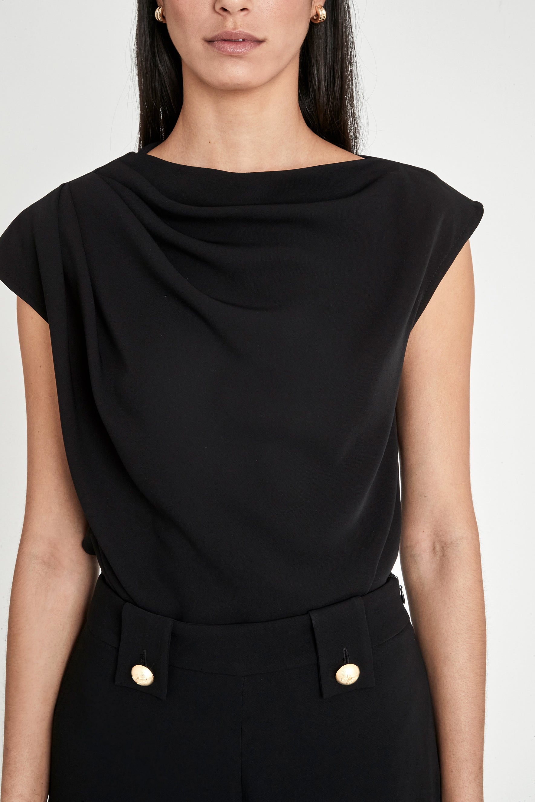 BENEDETTA BLACK ASYMMETRICAL TOP