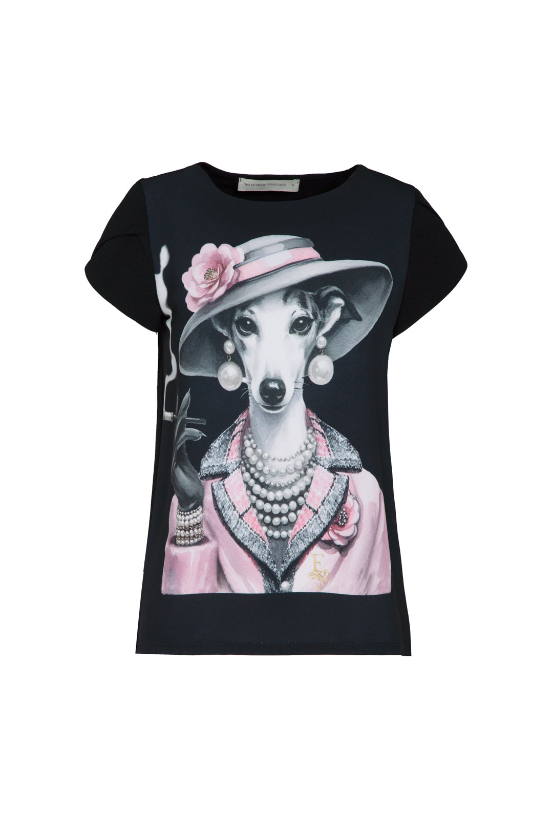 BLACK CAMELIA T-SHIRT