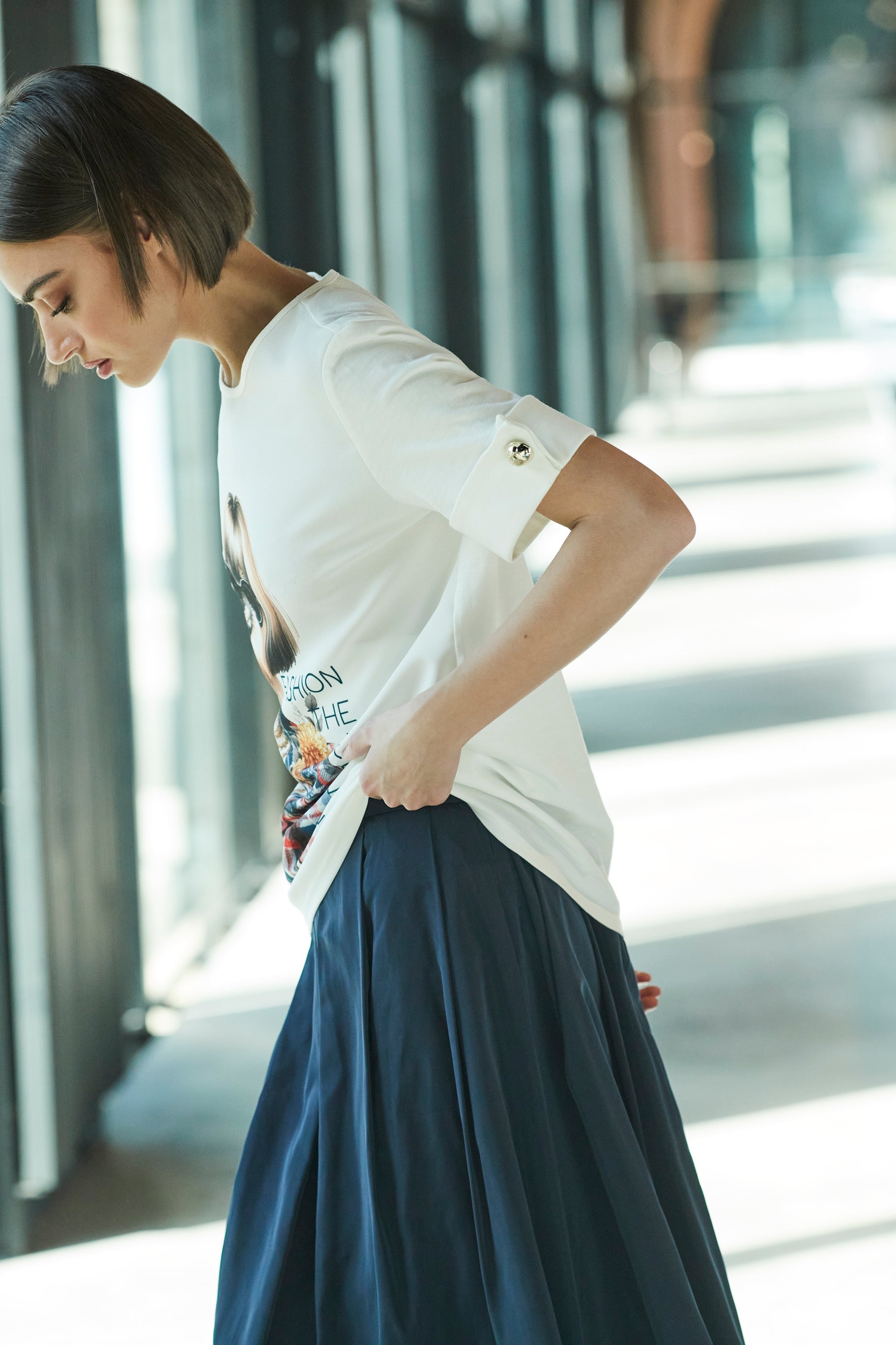 WHITE FASHION STYLE T-SHIRT