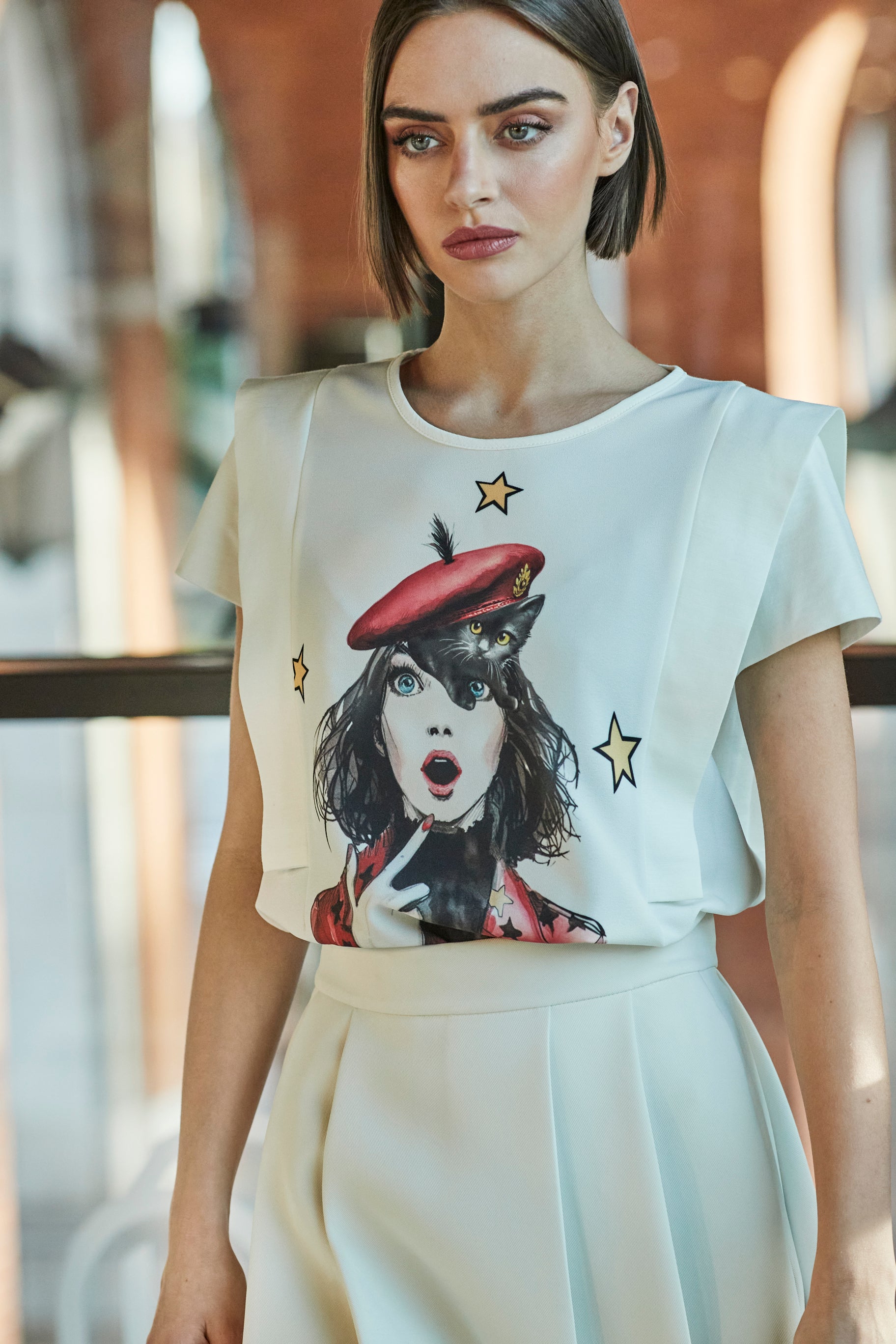 CAMISETA BLANCO GOLDEN STAR