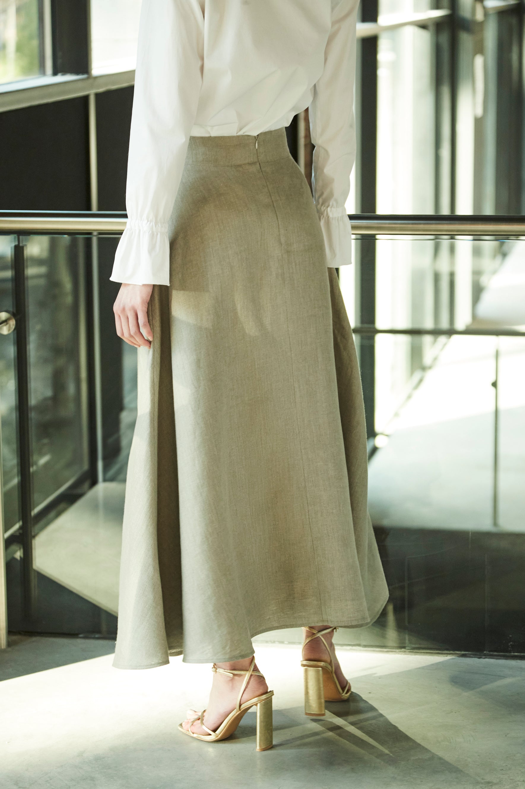 FALDA EVASE LINO VERDE EBA