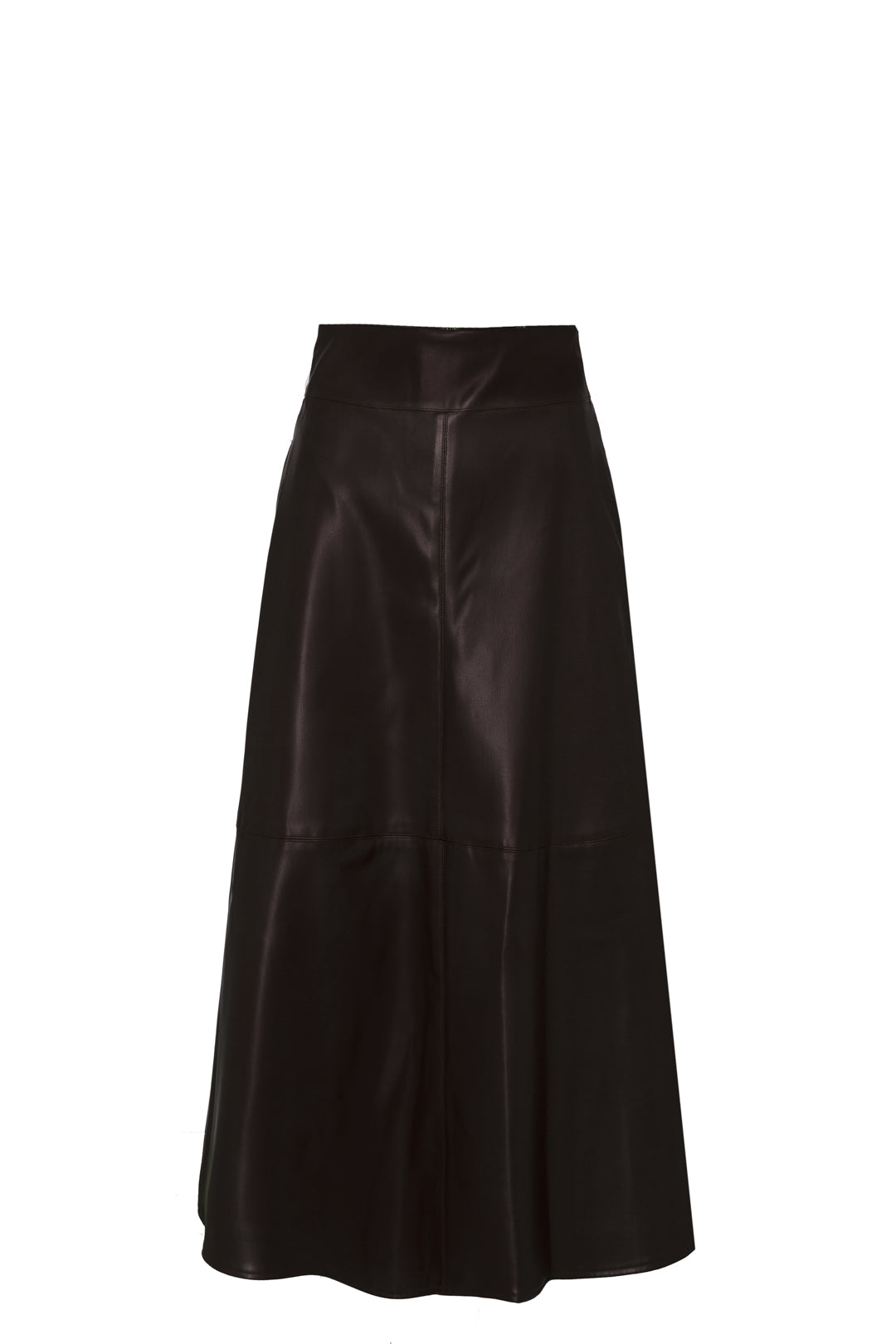 MOCHA OLIVE FAUX LEATHER EFFECT MIDI SKIRT