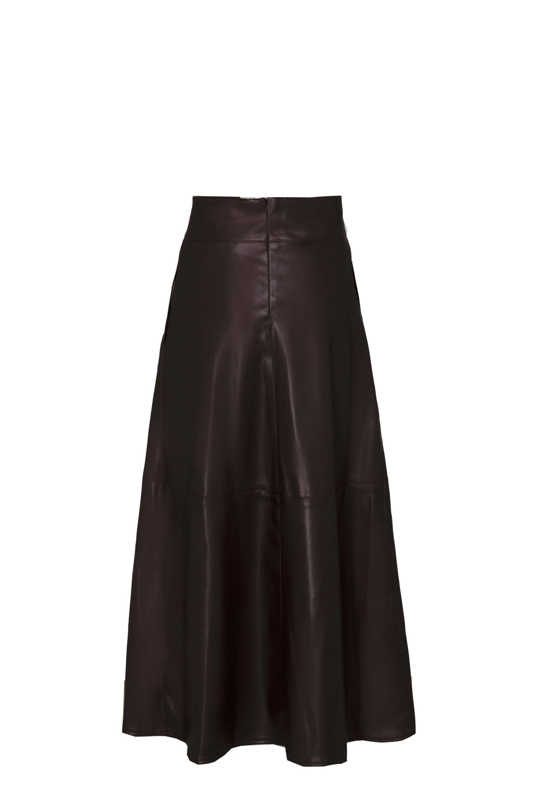MOCHA OLIVE FAUX LEATHER EFFECT MIDI SKIRT