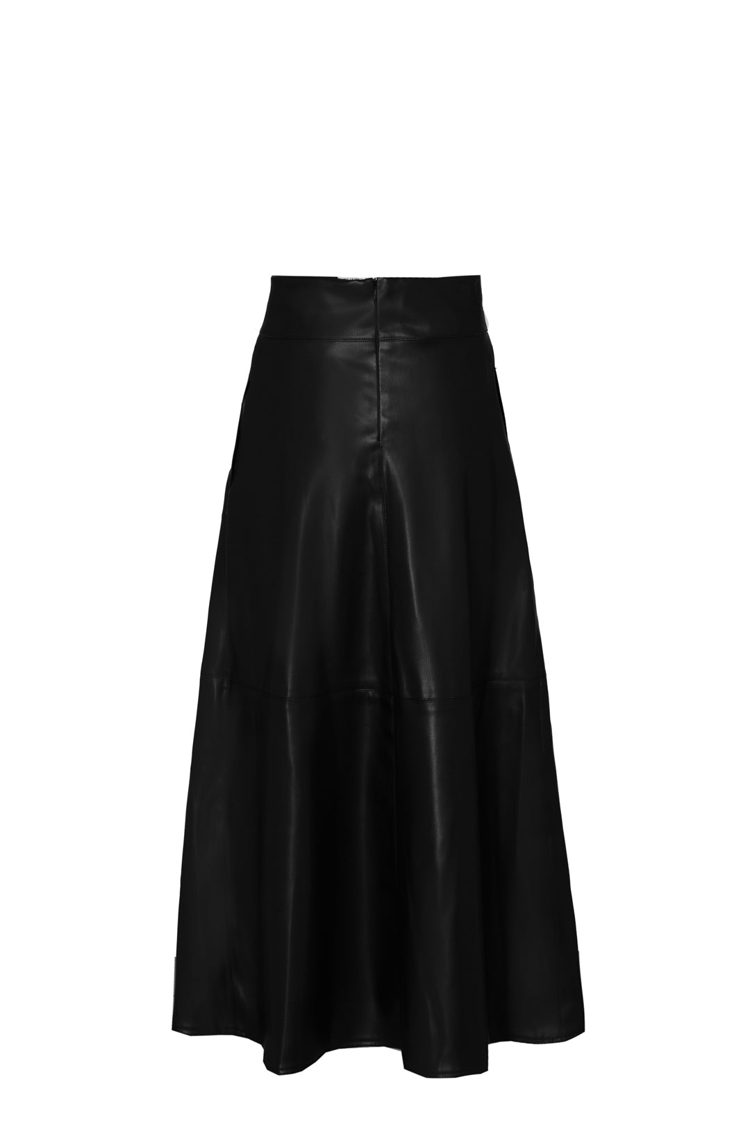 OLIVE BLACK FAUX LEATHER EFFECT MIDI SKIRT