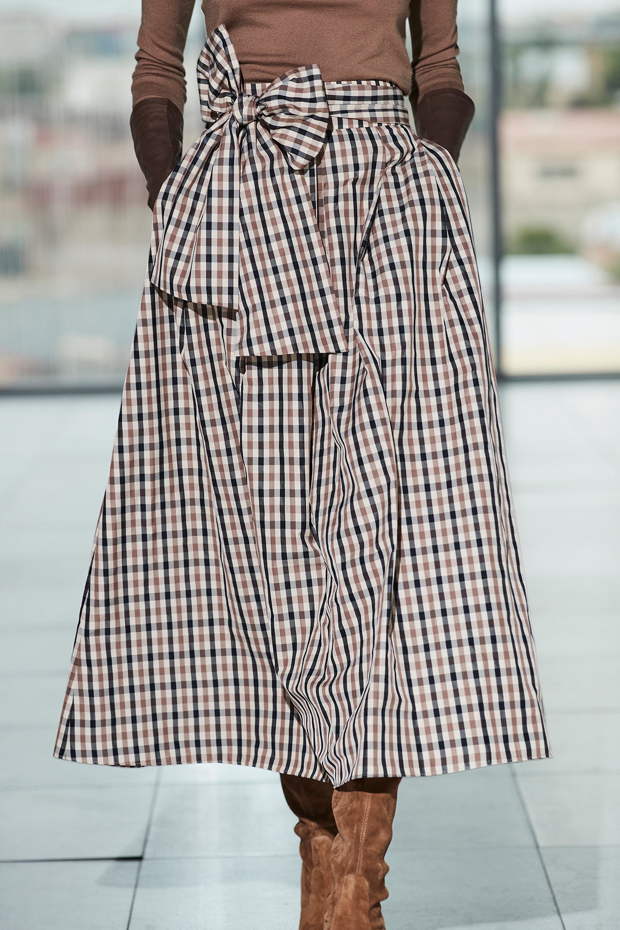 FALDA MIDI CUADRO VICHY THOMASINA