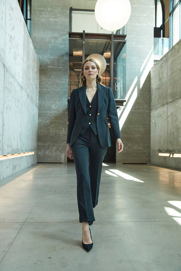 ATELIER 02 NAVY BUCKLE TROUSERS