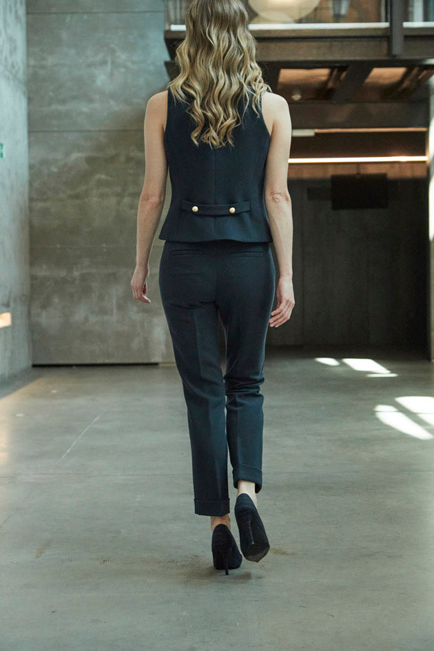 ATELIER 02 NAVY BUCKLE TROUSERS