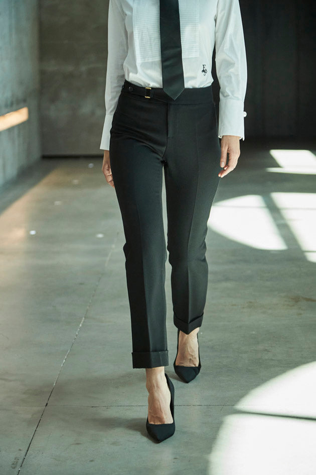 ATELIER 02 BLACK BUCKLE TROUSERS