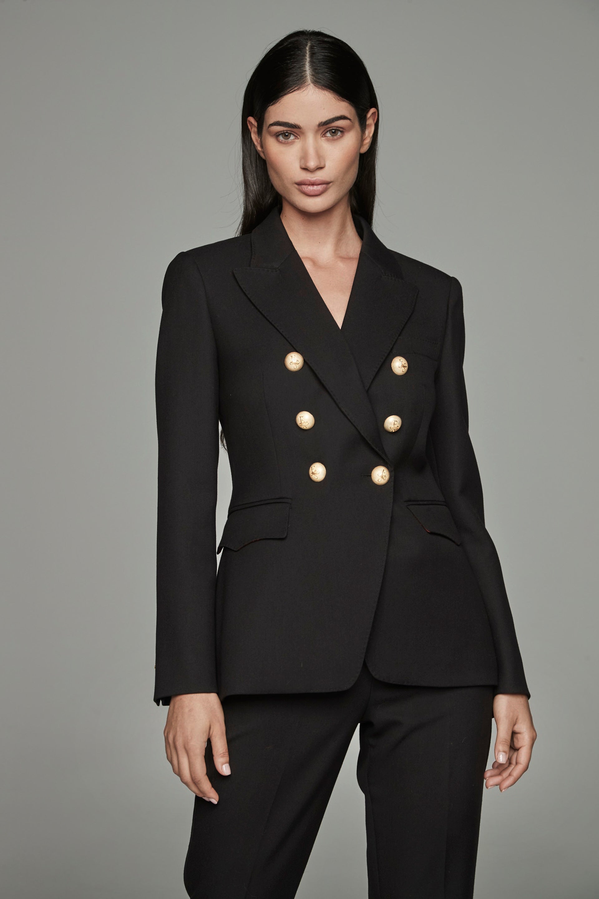 CHLOE BLACK DOUBLE-BREASTED BLAZER