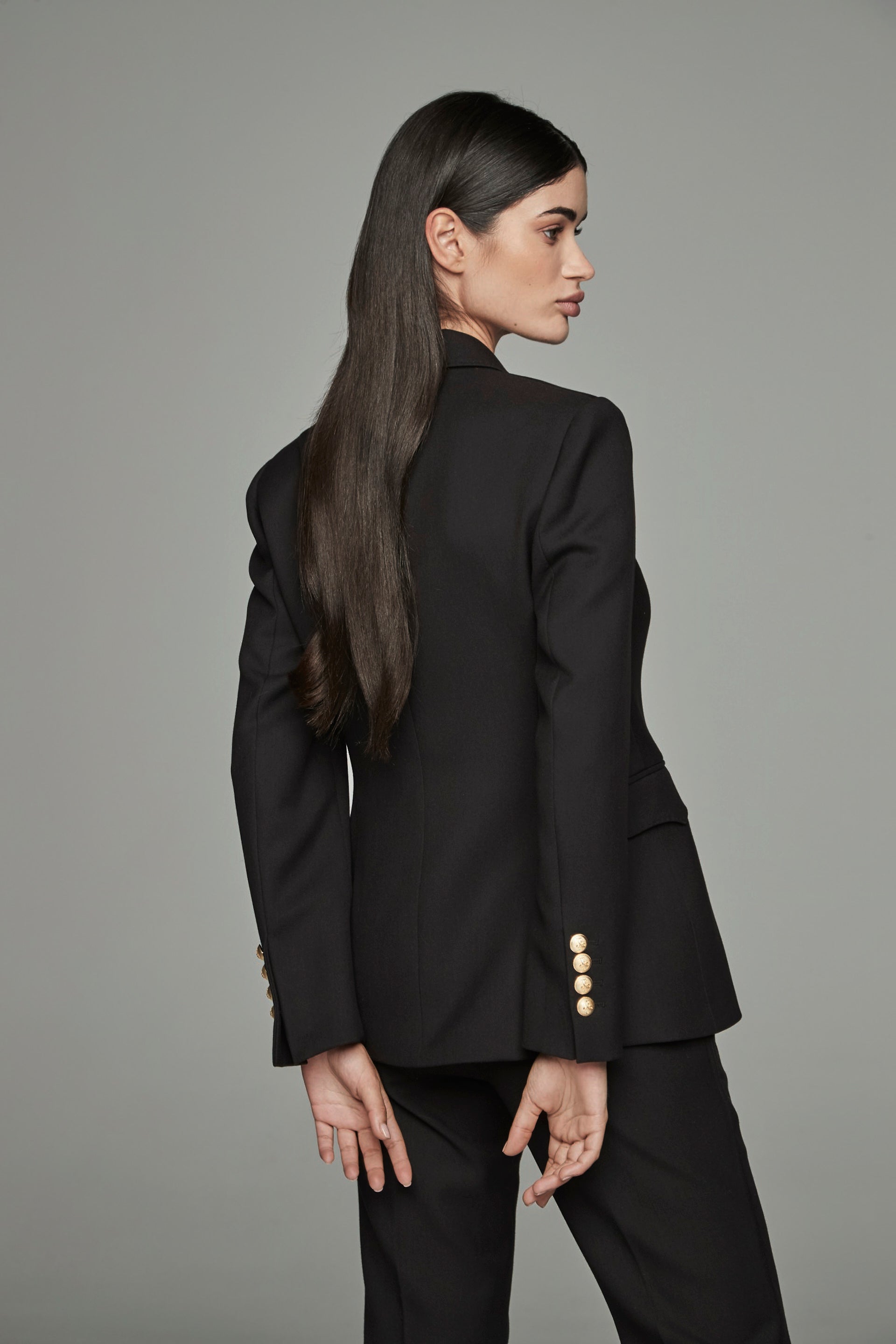 CHLOE BLACK DOUBLE-BREASTED BLAZER