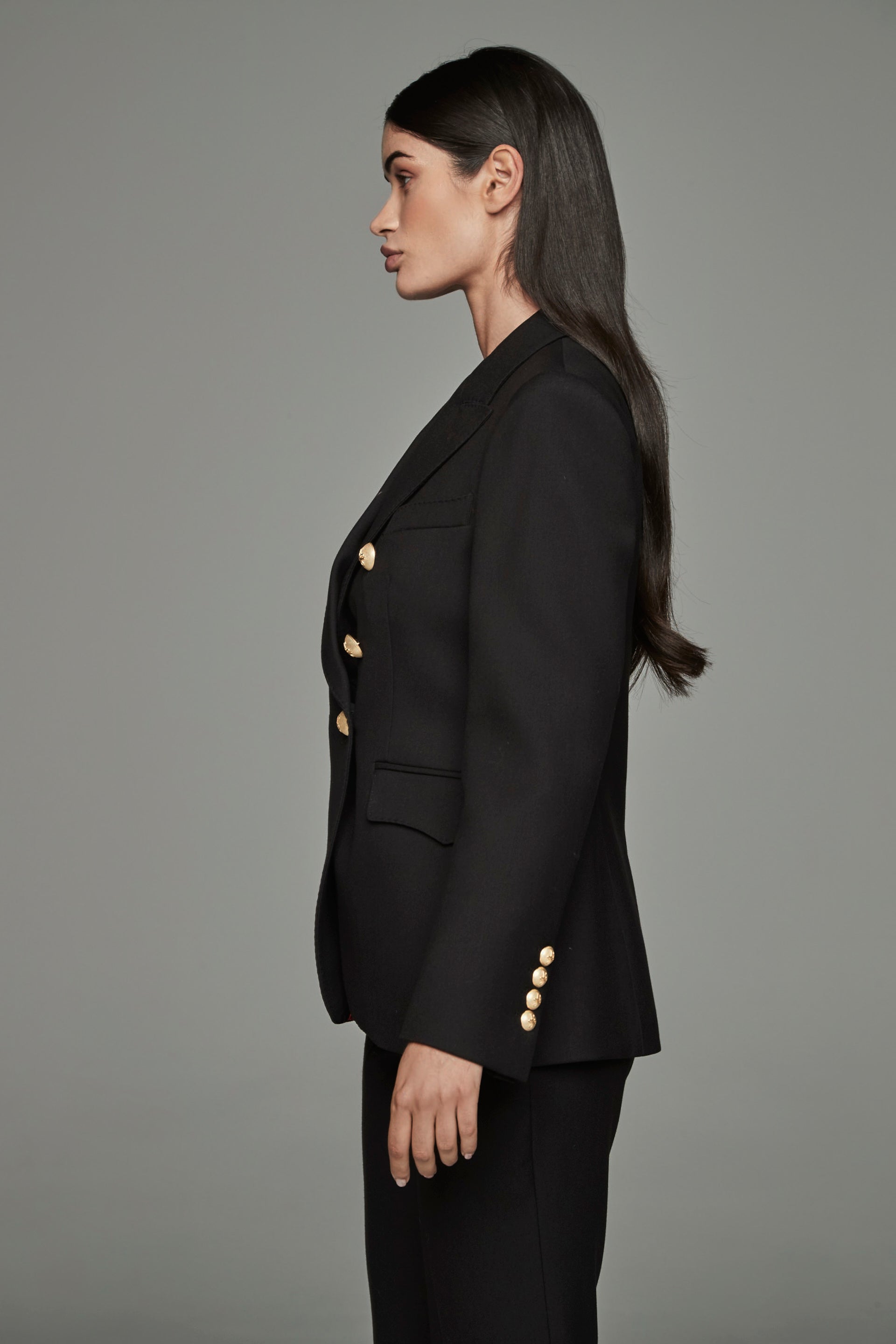 CHLOE BLACK DOUBLE-BREASTED BLAZER