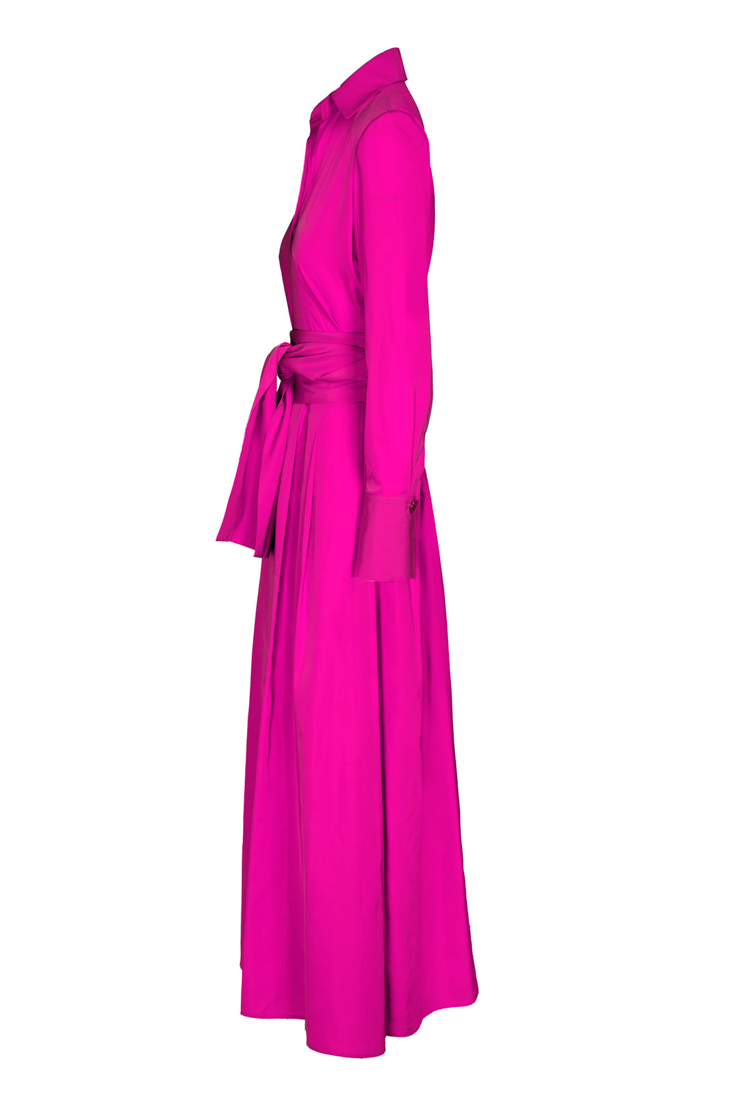 VESTIDO LISO CINTURON FUCHSIA CORNELIA