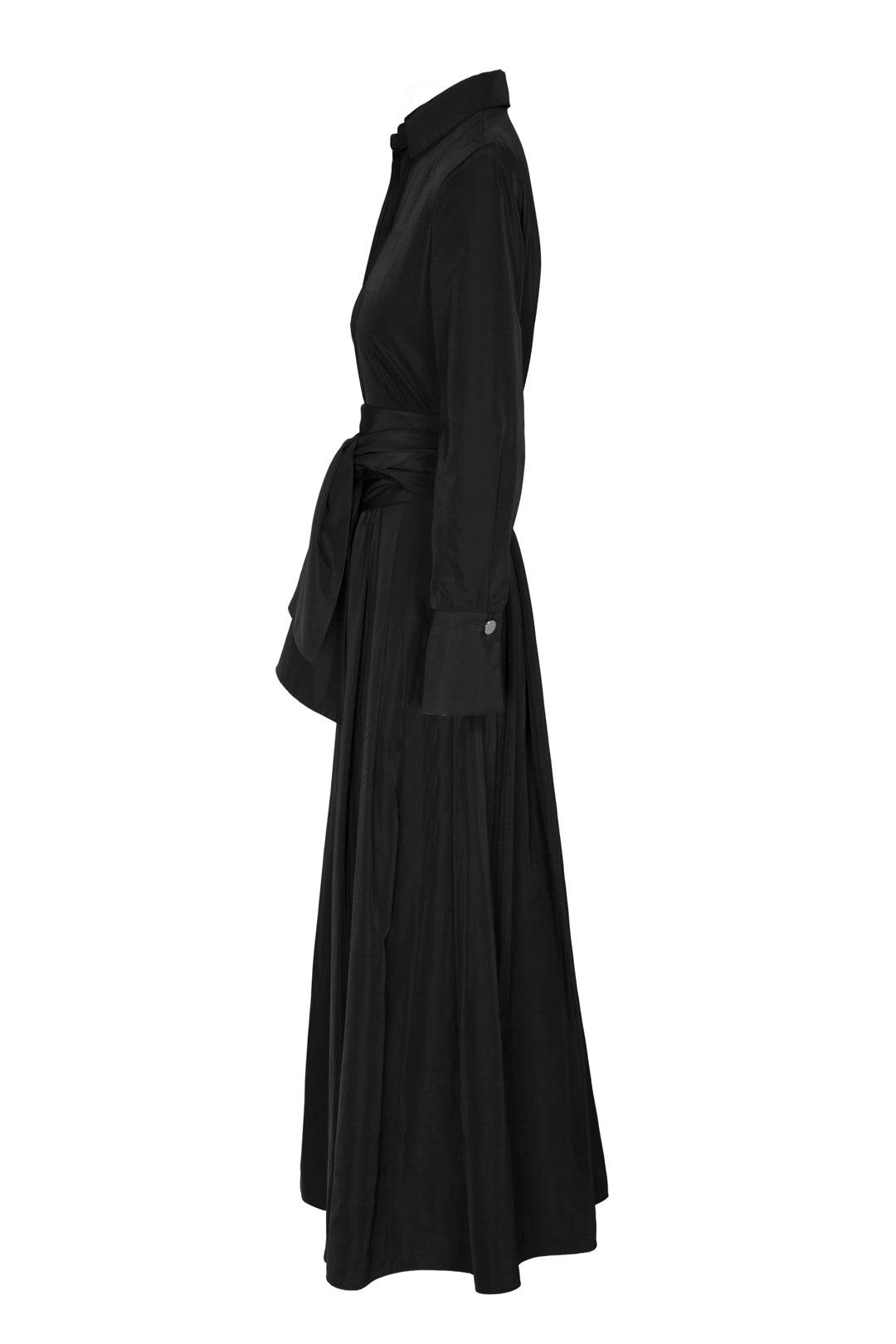 VESTIDO CAMISERO LISO NEGRO CORNELIA