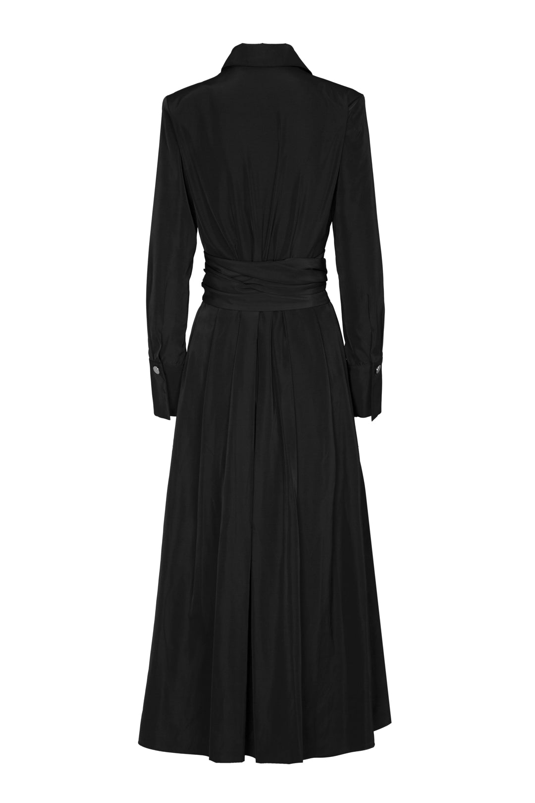 VESTIDO CAMISERO LISO NEGRO CORNELIA