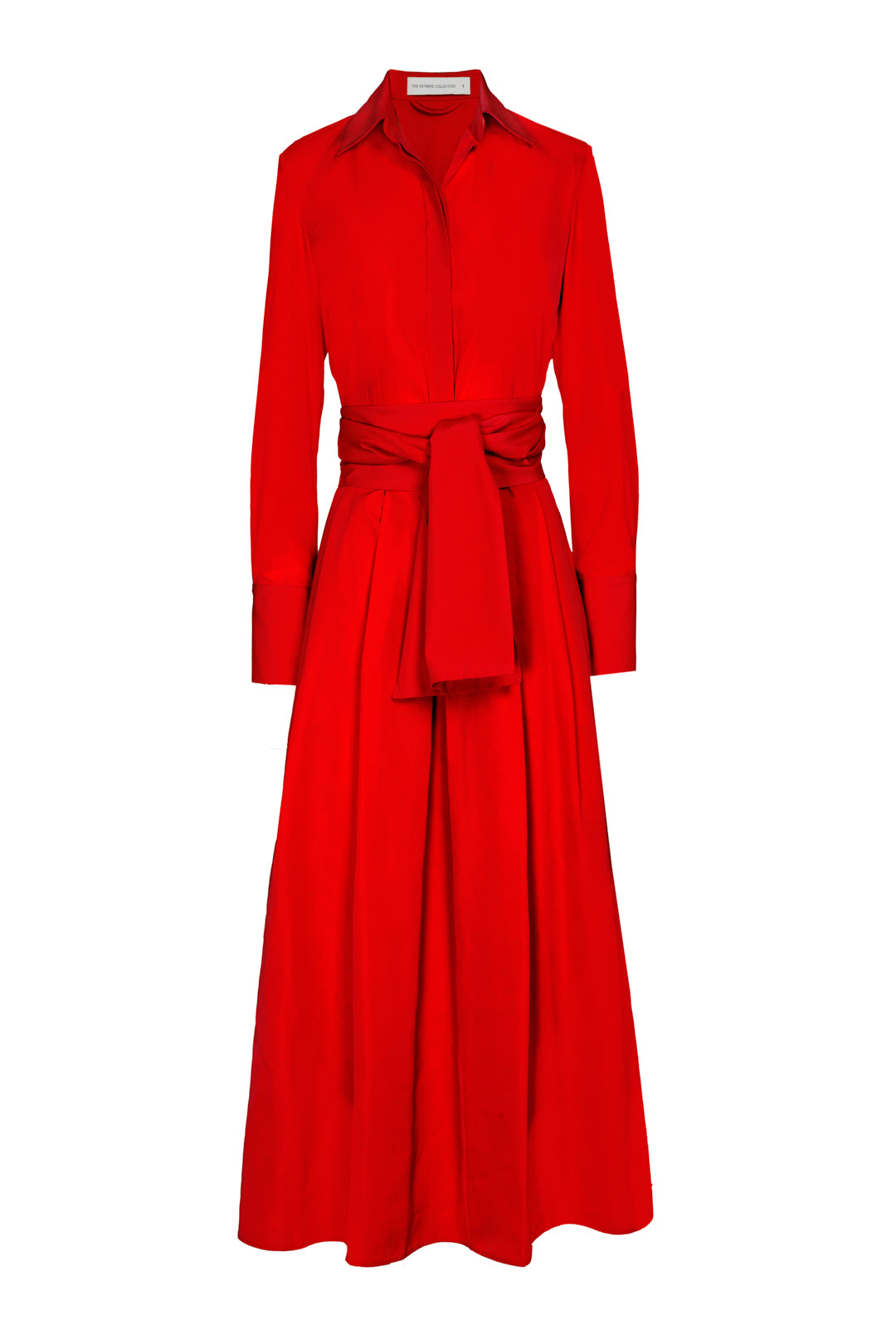 VESTIDO LISO CINTURON ROJO CORNELIA