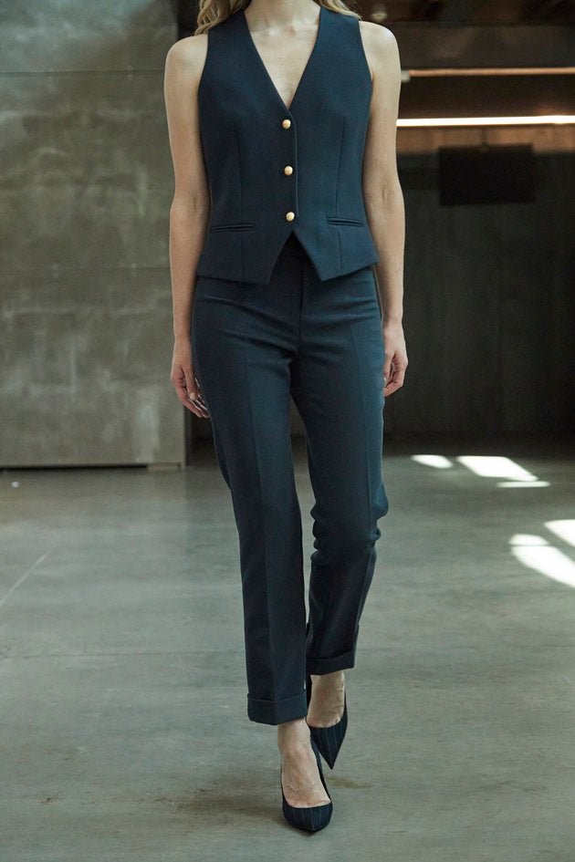 ATELIER 02 NAVY BUCKLE TROUSERS - THE EXTREME COLLECTION