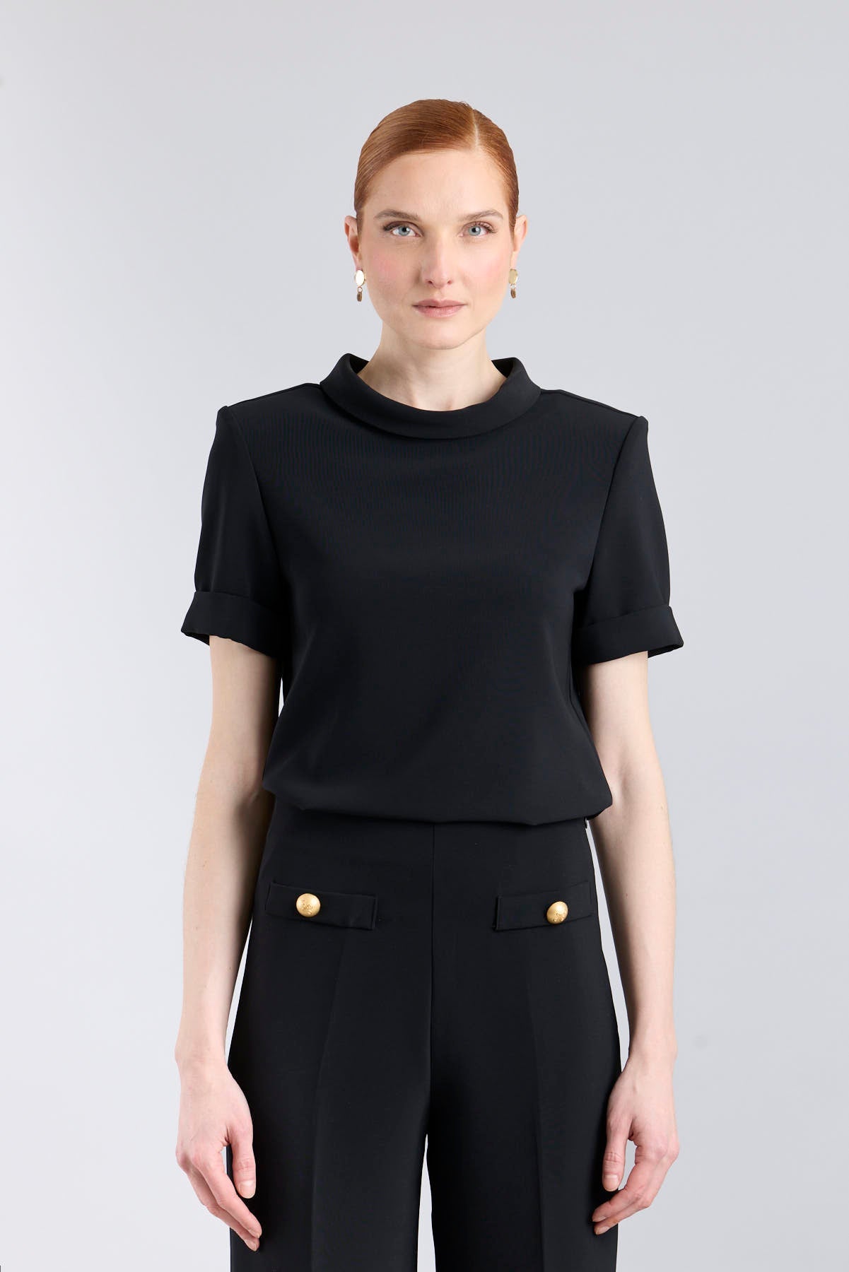 Black Perkins Collar Top - Limited Edition - THE EXTREME COLLECTION