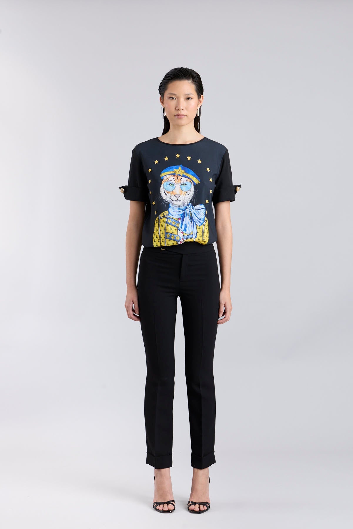 Black T-Shirt with Gold Buttons - Limited Edition - THE EXTREME COLLECTION