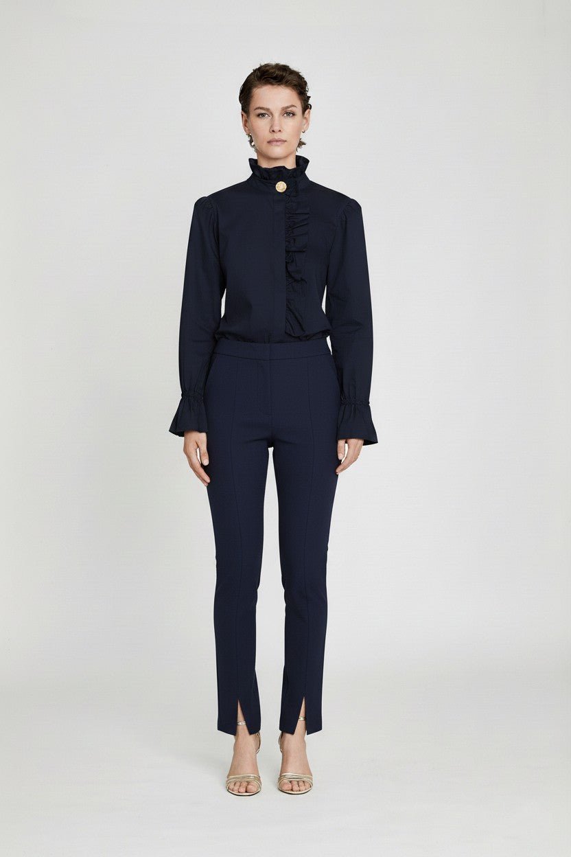 BOHEME INDIGO RUFFLE SHIRT - THE EXTREME COLLECTION