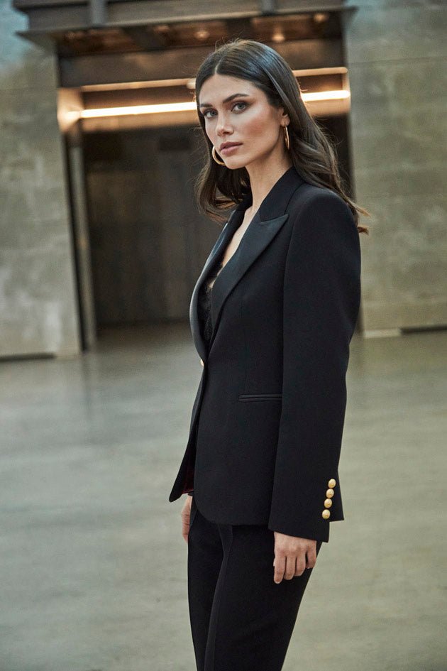 CARLOTTA BLAZER WITH SATIN LAPEL - THE EXTREME COLLECTION