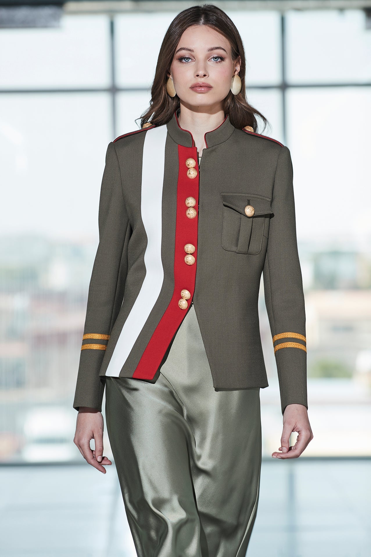 CLAUDIA LONDON GREEN MILITARY BLAZER - THE EXTREME COLLECTION