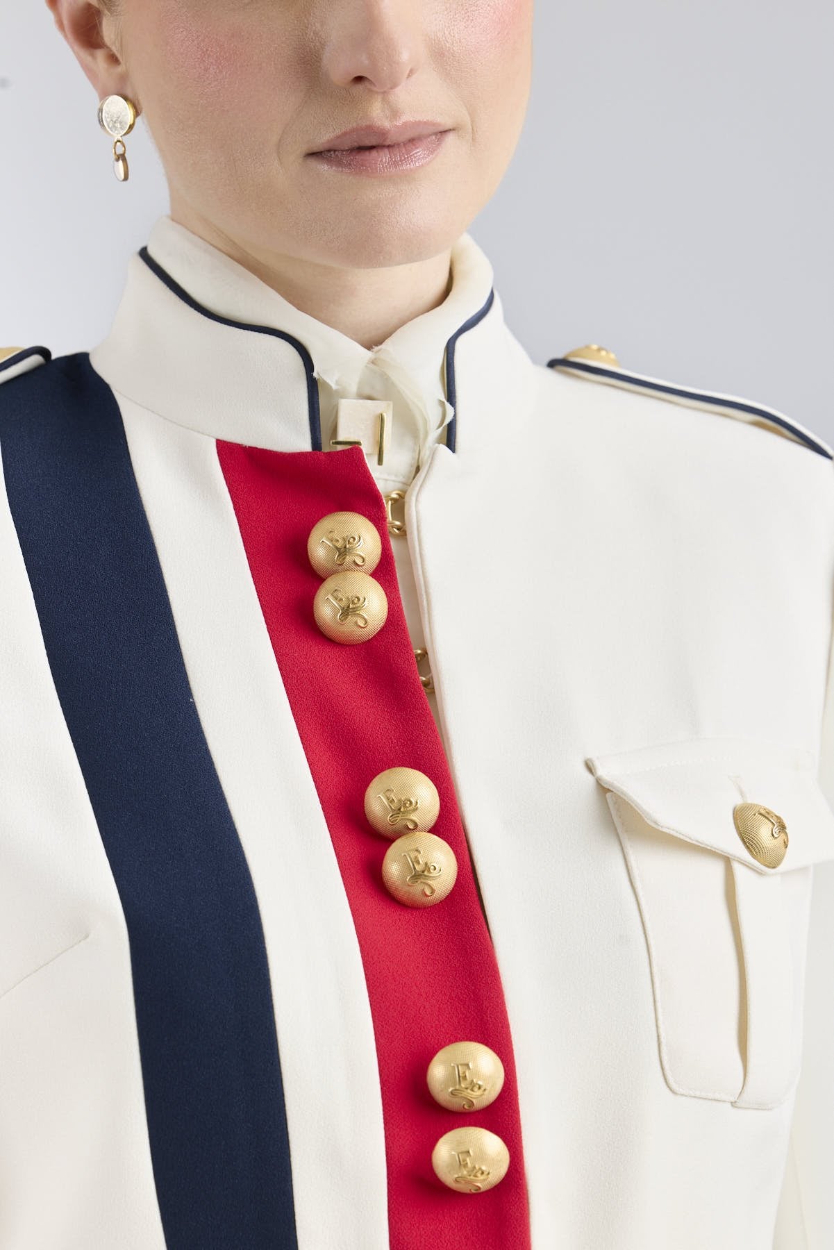 Claudia London White Military Tailored Jacket - Limited Edition - THE EXTREME COLLECTION