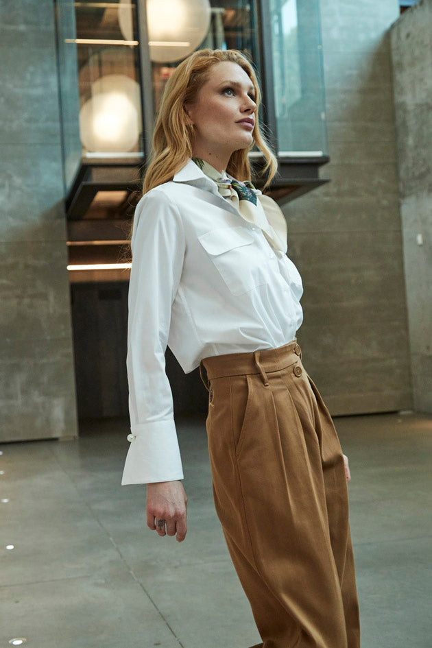 GABRIELLE WHITE SHIRT WITH POCKETS