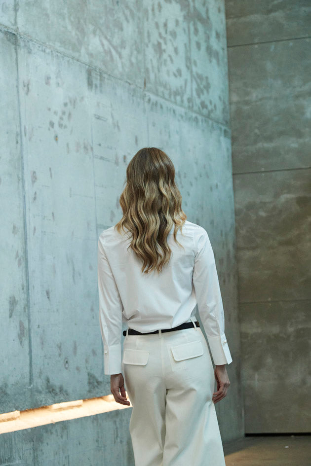 ELEANOR WHITE PIN-TUCK SHIRT