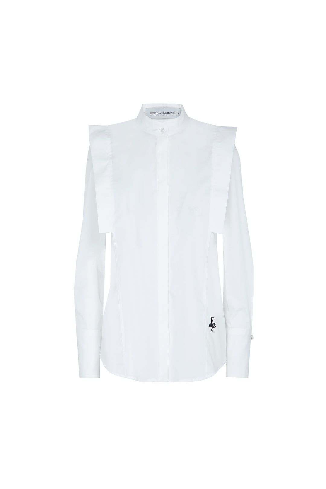 LULU WHITE SHIRT WITH MANDARIN COLLAR