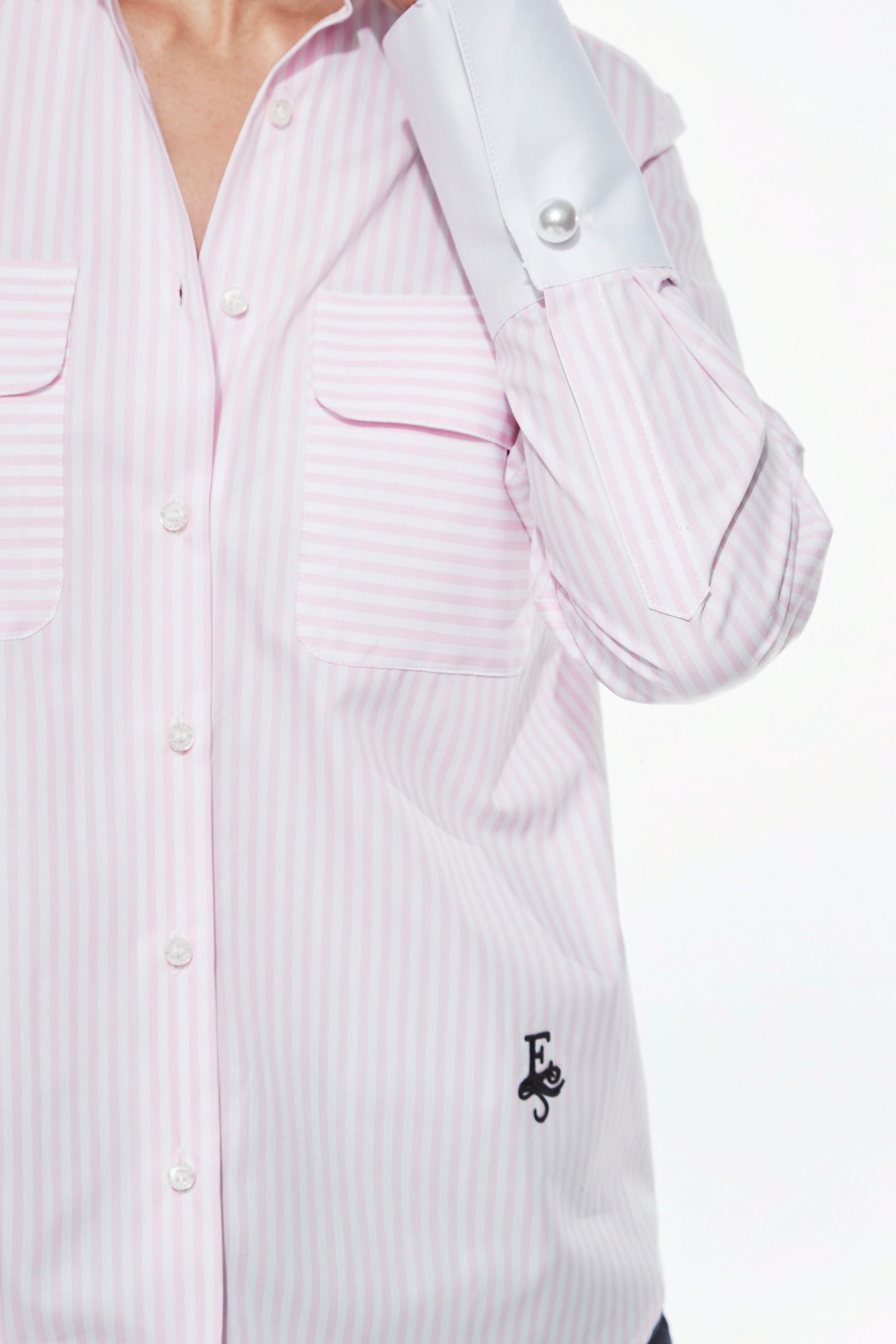 BRIANA PINK STRIPED SHIRT