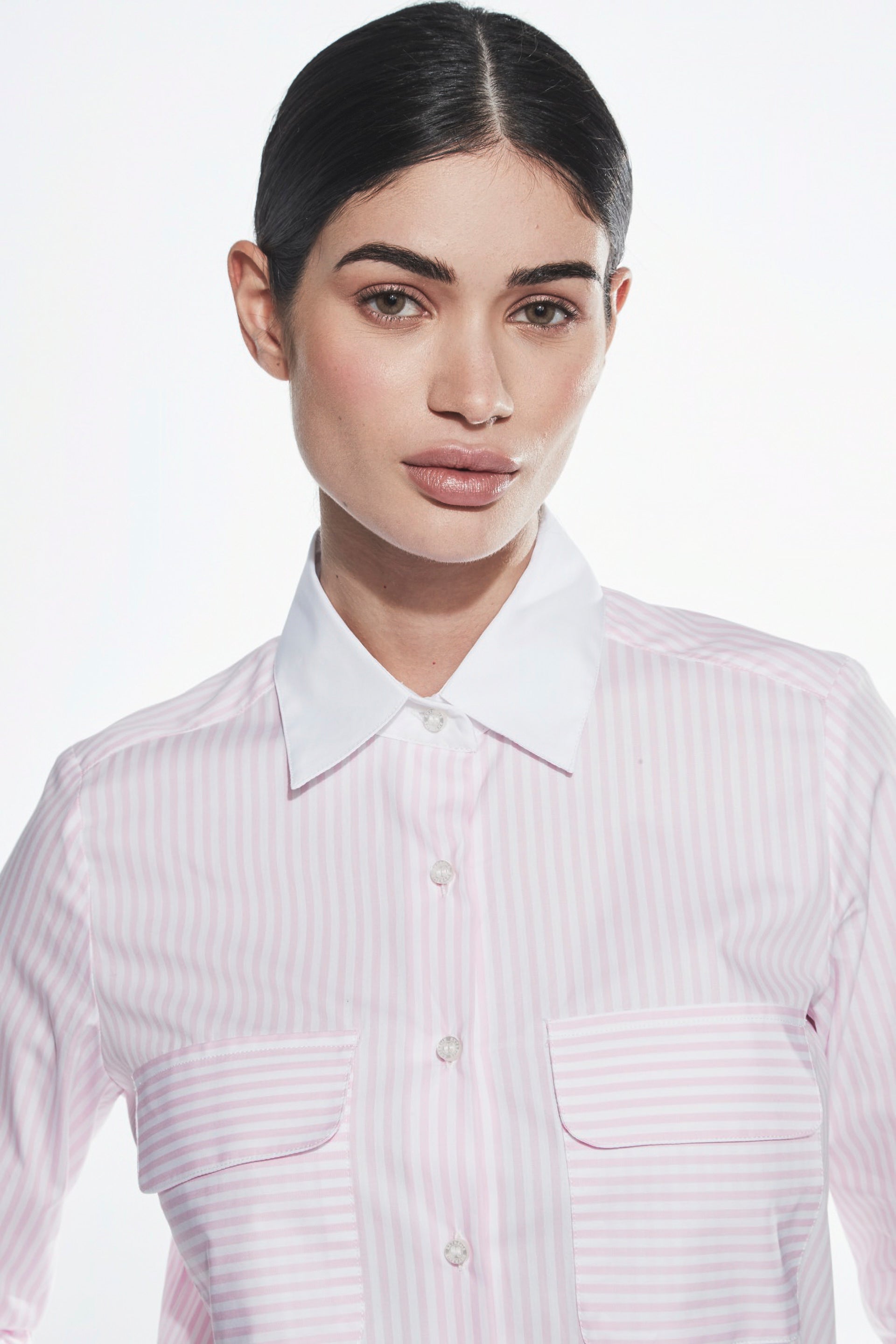 BRIANA PINK STRIPED SHIRT
