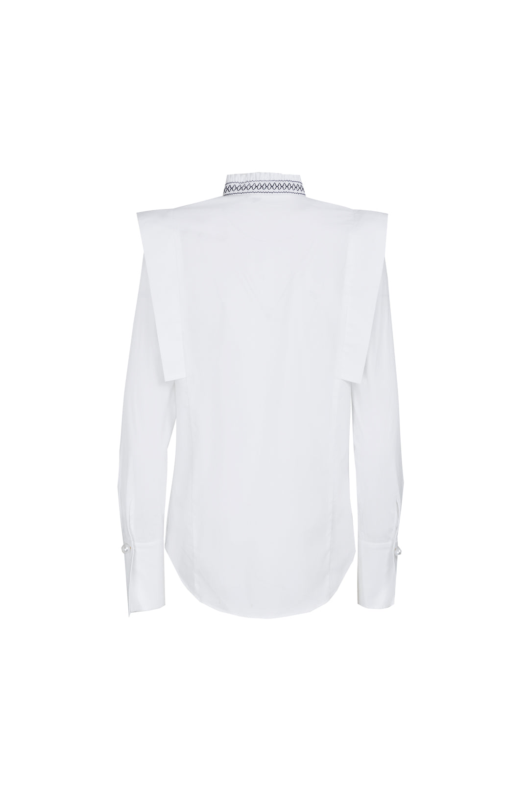 PIN-TUCK SHIRT WITH SMOCKED NECK