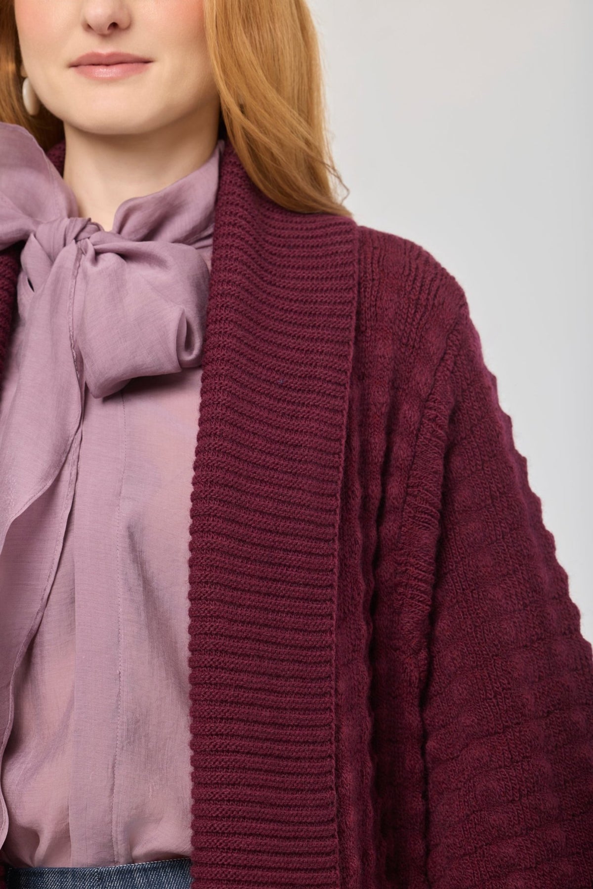 Dominic Long Burgundy Knit Cardigan - Limited Edition - THE EXTREME COLLECTION