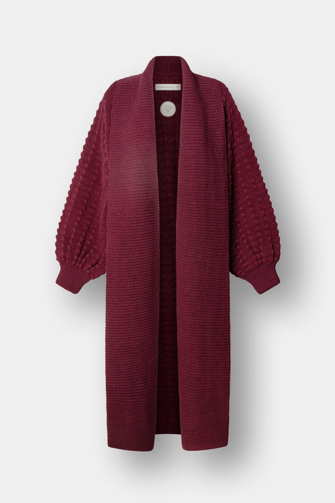 Dominic Long Burgundy Knit Cardigan - Limited Edition - THE EXTREME COLLECTION