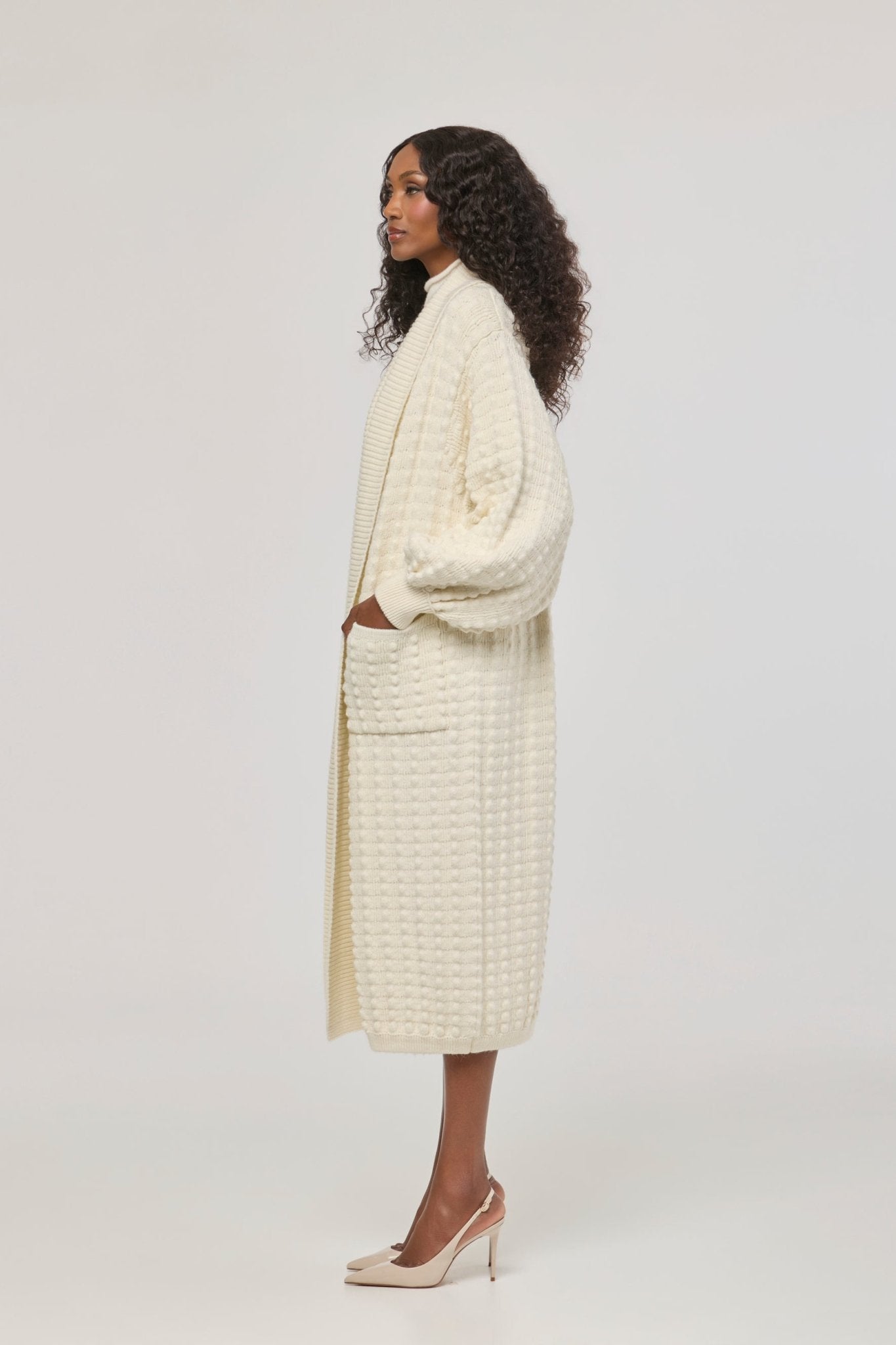 Dominic Long White Knit Cardigan - Limited Edition - THE EXTREME COLLECTION