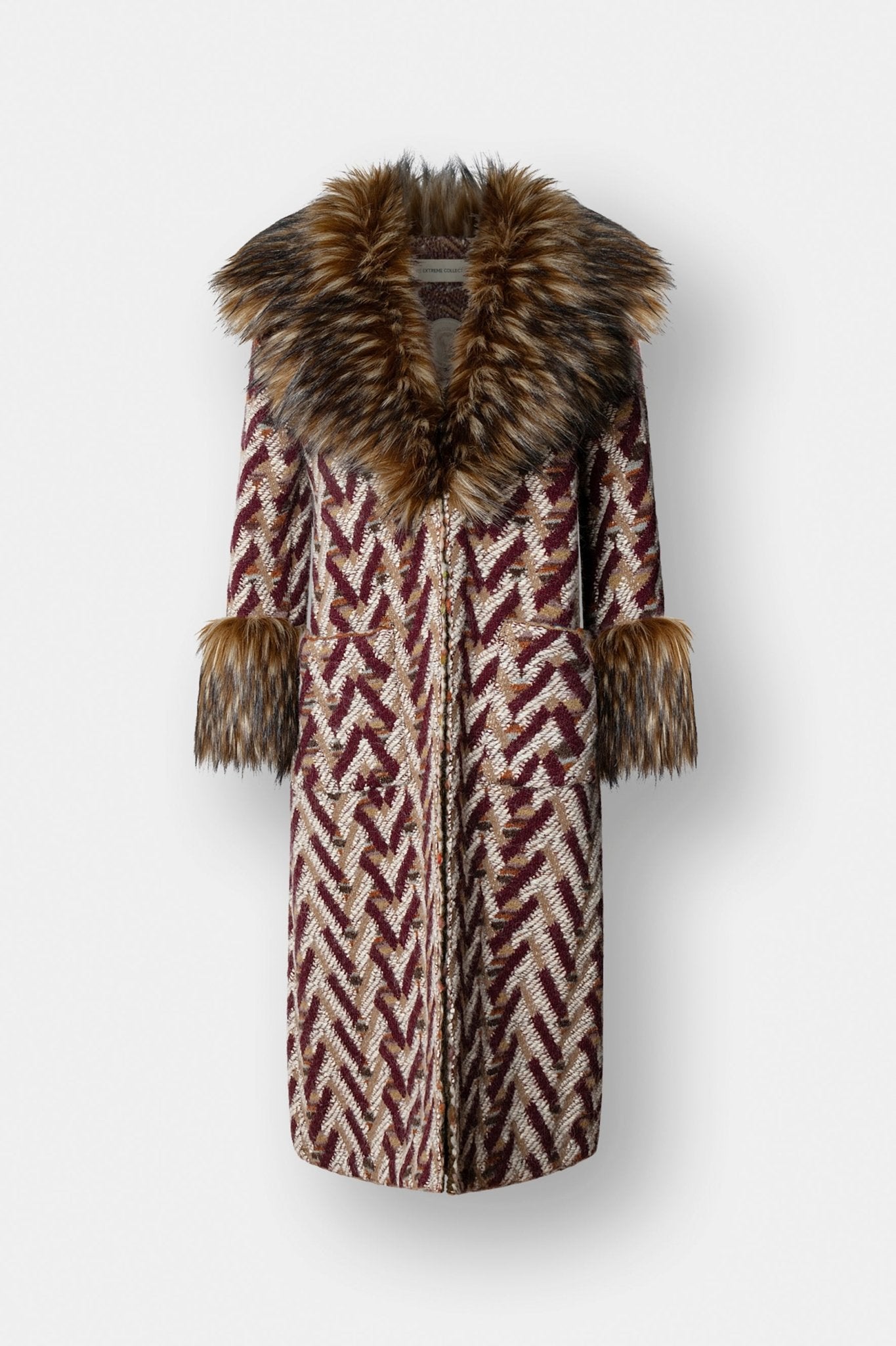Flavia Short Knit Coat with Faux Fur - Limited Edition - THE EXTREME COLLECTION