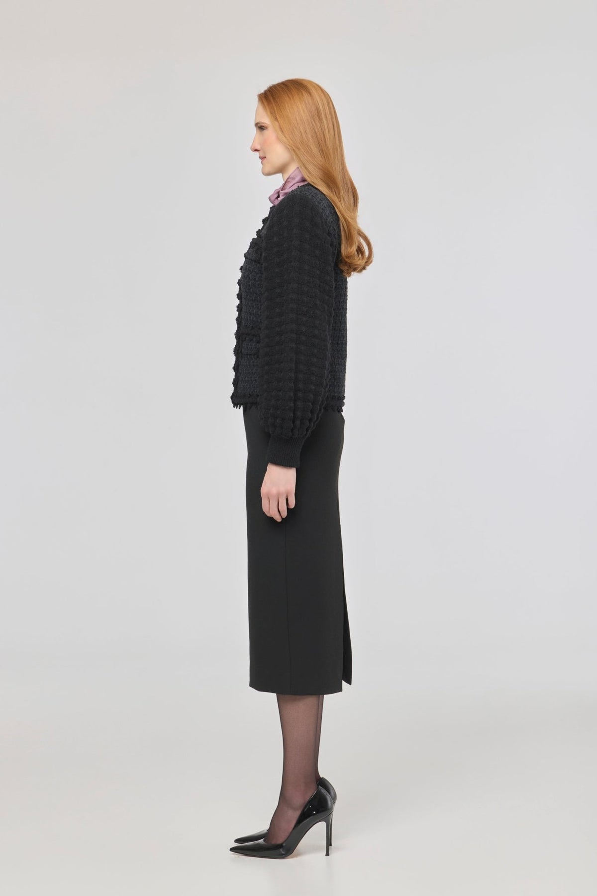 Kingston Structured Black Tweed-Style Cardigan - Limited Edition - THE EXTREME COLLECTION