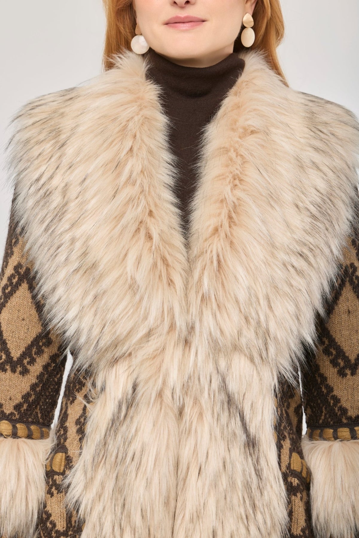 Kira Long Knit Coat with Faux Fur - Limited Edition - THE EXTREME COLLECTION